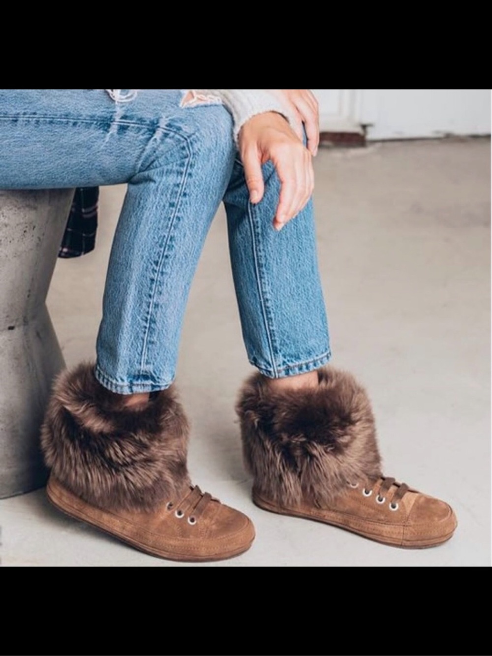UGG Chestnut Suede Faux Fur Cuff Ankle Boots Brand New Never Worn